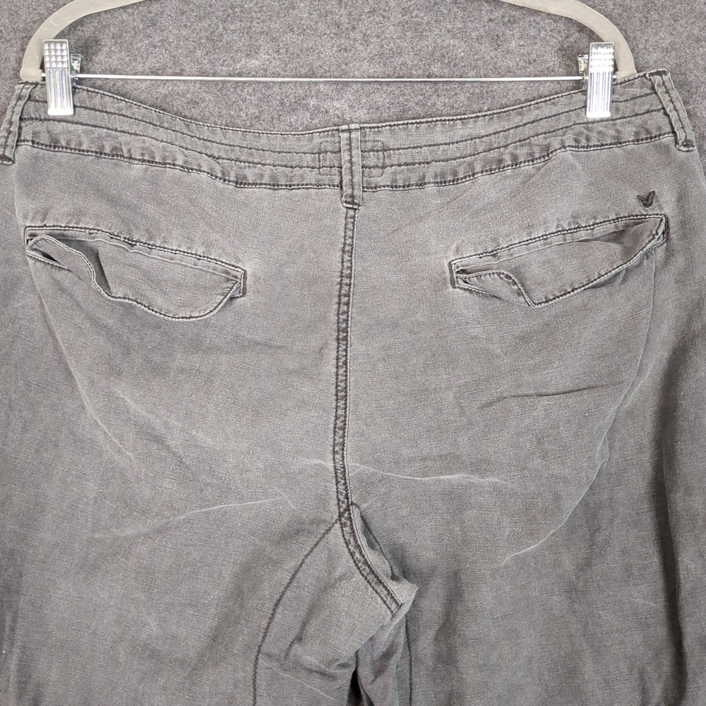 American Eagle Gray Linen Blend Jogger Pants Womens 12 Short Utility Zip Cuff - Picture 8 of 15